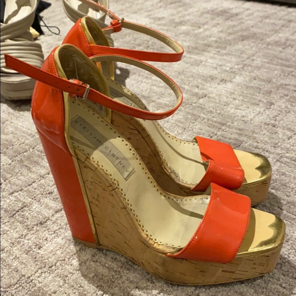 Stella Mcartney Patent and Cork Wedges